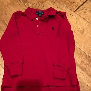 Red Ralph Lauren Long Sleeve Polo 2T
